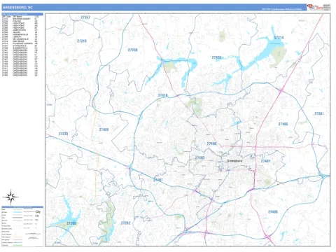 Greensboro, NC city map