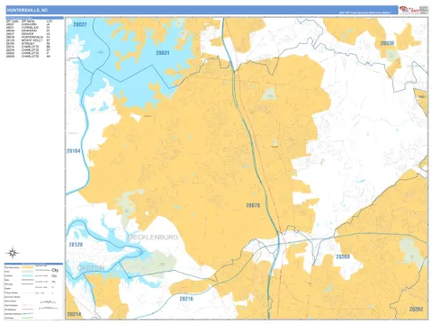 Huntersville, NC city map