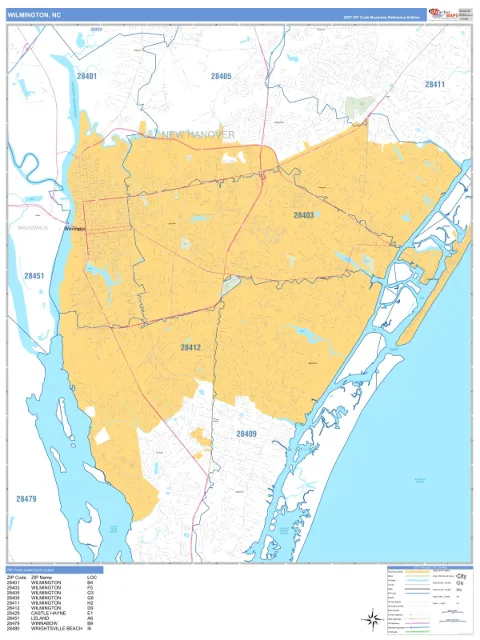 Wilmington, NC city map