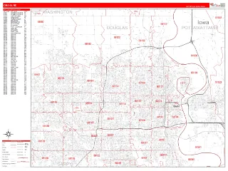 Omaha, NE RedLine style ZIP Code wall map