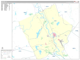 Concord, NH Classic style ZIP Code wall map