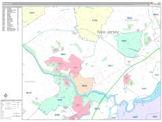Edison, NJ Classic style ZIP Code wall map