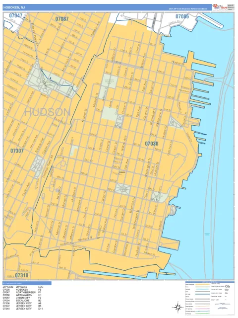 Hoboken, NJ city map