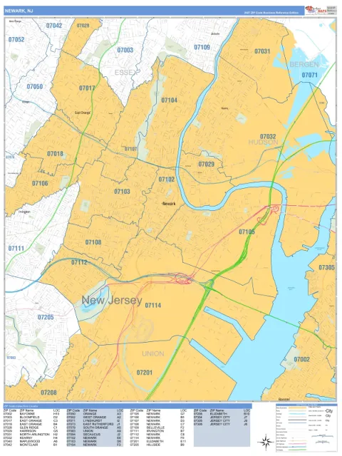 Newark, NJ city map