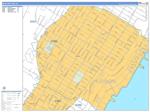 West New York, NJ city map