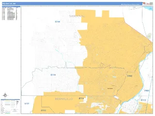 Rio Rancho, NM Business Reference style ZIP Code wall map