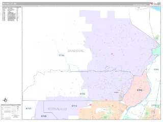Rio Rancho, NM Classic style ZIP Code wall map