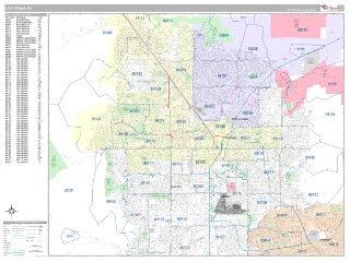 Las Vegas, NV Classic style ZIP Code wall map