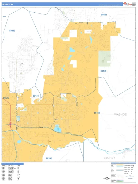 Sparks, NV city map