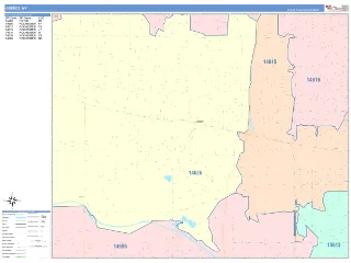 Greece, NY ColorCast style ZIP Code wall map