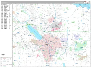 Syracuse, NY Classic style ZIP Code wall map