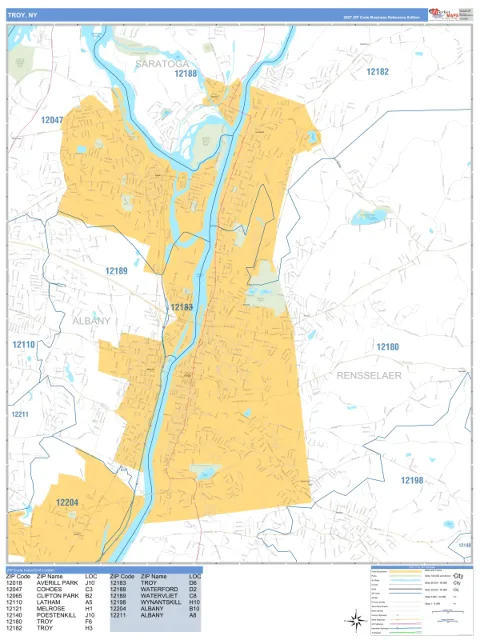 Troy, NY city map