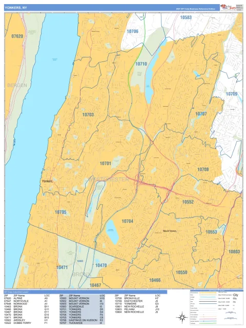 Yonkers, NY city map