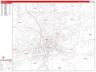 Canton, OH RedLine style ZIP Code wall map