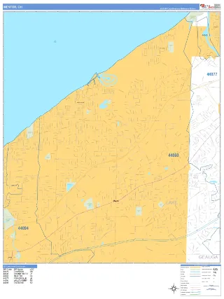 Mentor, OH Business Reference style ZIP Code wall map