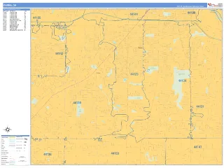 Parma, OH Business Reference style ZIP Code wall map