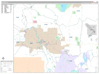 Warren, OH Classic style ZIP Code wall map