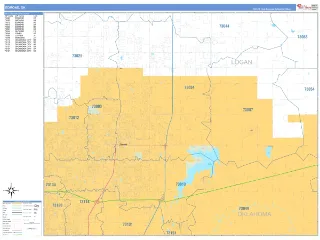 Edmond, OK Business Reference style ZIP Code wall map