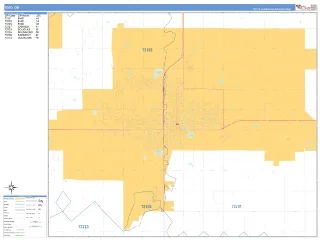 Enid, OK Business Reference style ZIP Code wall map