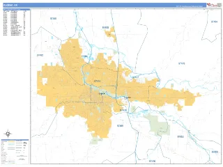 Eugene, OR Business Reference style ZIP Code wall map