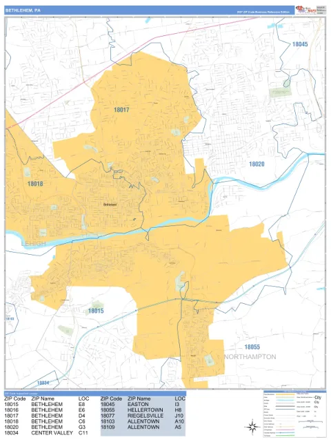 Bethlehem, PA city map