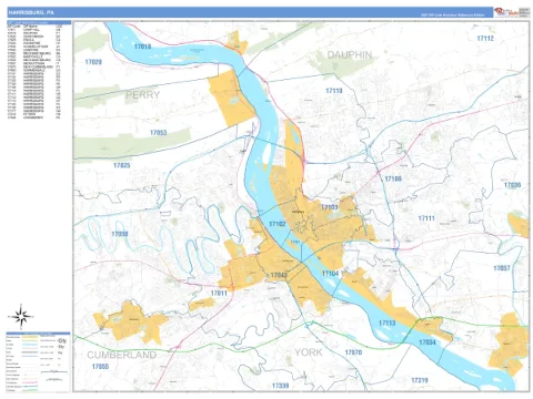 Harrisburg, PA city map