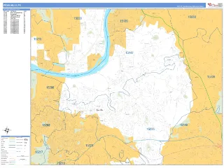 Penn Hills, PA Business Reference style ZIP Code wall map