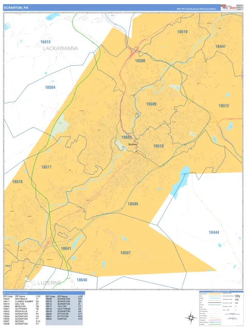 Scranton, PA city map