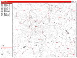 Greenville, SC RedLine style ZIP Code wall map