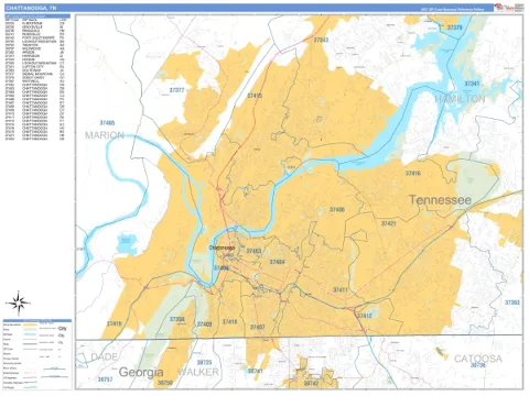 Chattanooga, TN city map