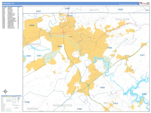 Kingsport, TN city map