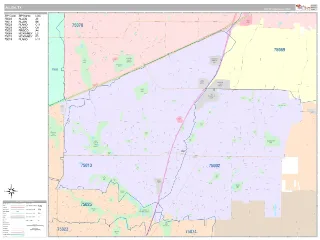Allen, TX Classic style ZIP Code wall map