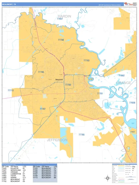 Beaumont, TX city map
