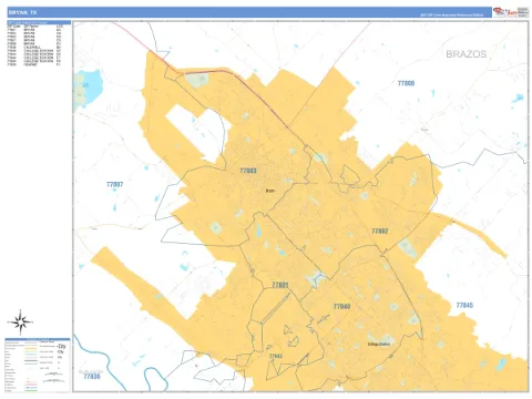 Bryan, TX city map
