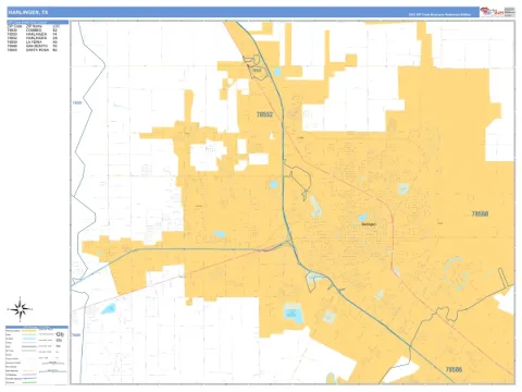 Harlingen, TX city map