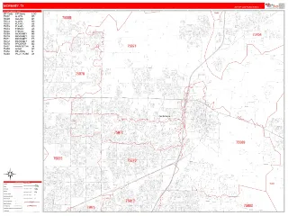 McKinney, TX RedLine style ZIP Code wall map