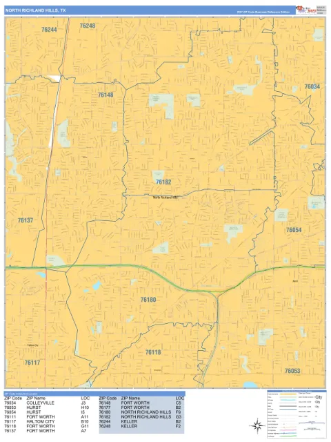 North Richland Hills, TX city map