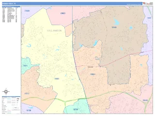 Round Rock, TX ColorCast style ZIP Code wall map