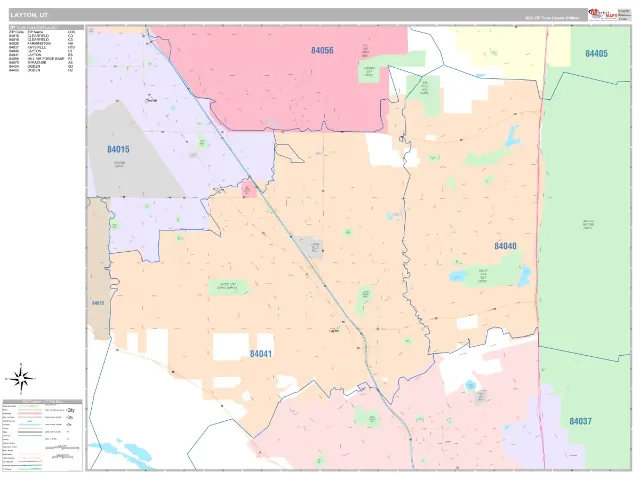 Layton, UT ZIP Code Wall Map, Classic style