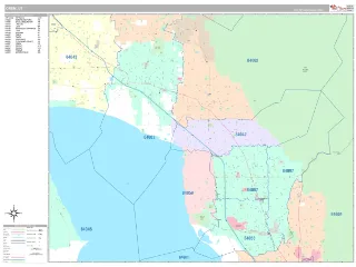 Orem, UT Classic style ZIP Code wall map