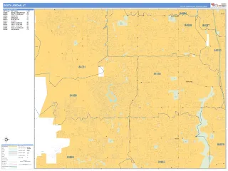 South Jordan, UT Business Reference style ZIP Code wall map