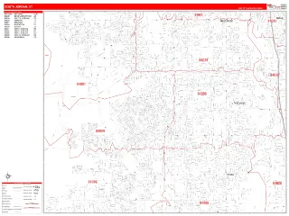 South Jordan, UT RedLine style ZIP Code wall map