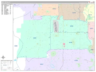 West Jordan, UT Classic style ZIP Code wall map
