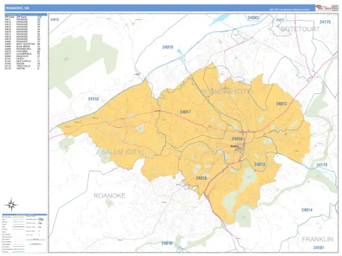 Roanoke, VA city map