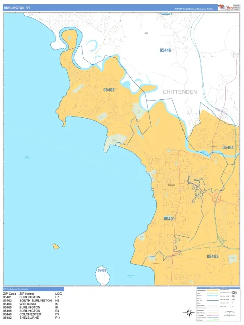 Burlington, VT city map