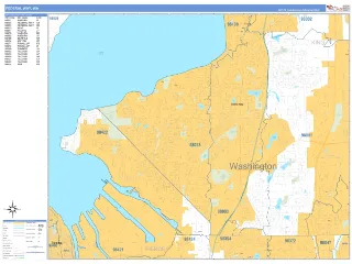 Federal Way, WA Business Reference style ZIP Code wall map