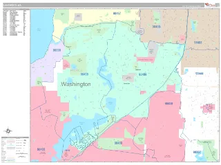 Lakewood, WA Classic style ZIP Code wall map