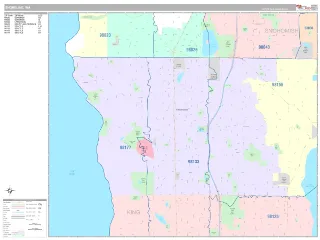 Shoreline, WA Classic style ZIP Code wall map
