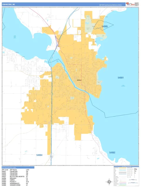 Oshkosh, WI city map