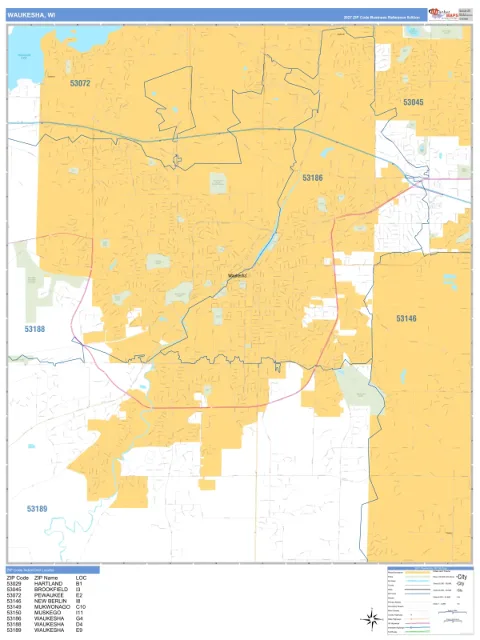 Waukesha, WI city map
